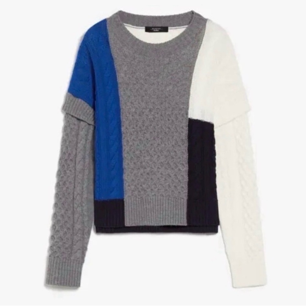 WEEKEND Max Mara MESTRE
Wool Colorblock patchwork sweater - Small - EUC